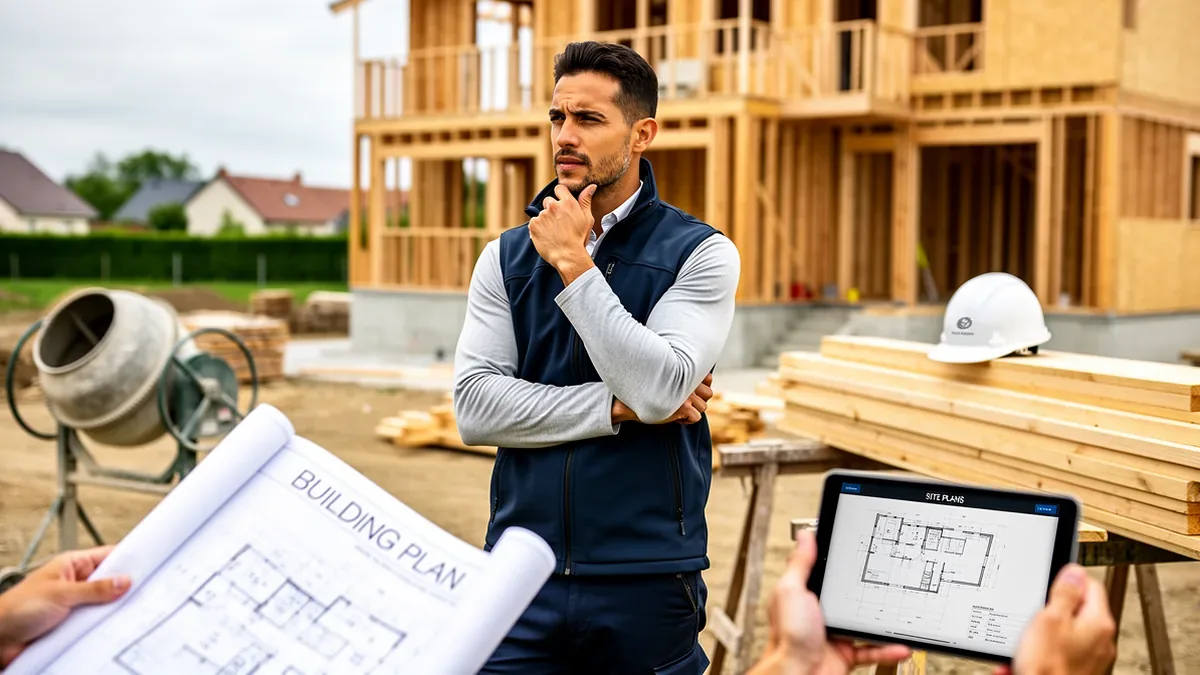 acompte chantier artisan — artisan BTP avec facture d'acompte sur chantier