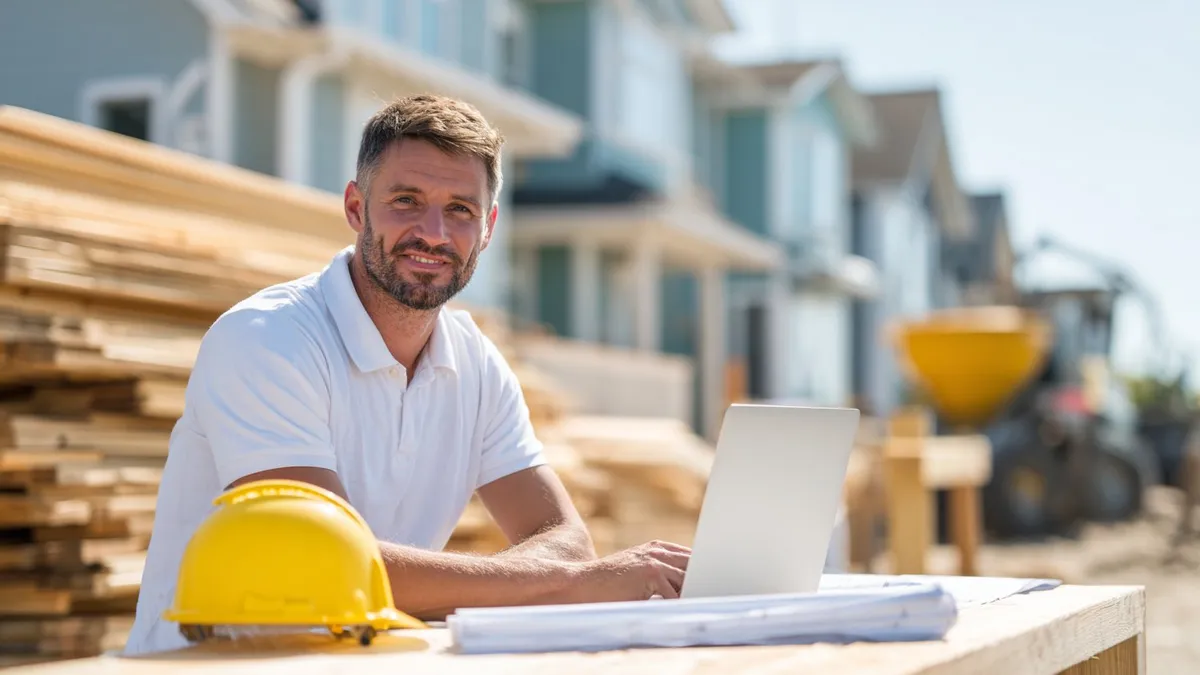 Artisan BTP consultant sa facture électronique sur ordinateur