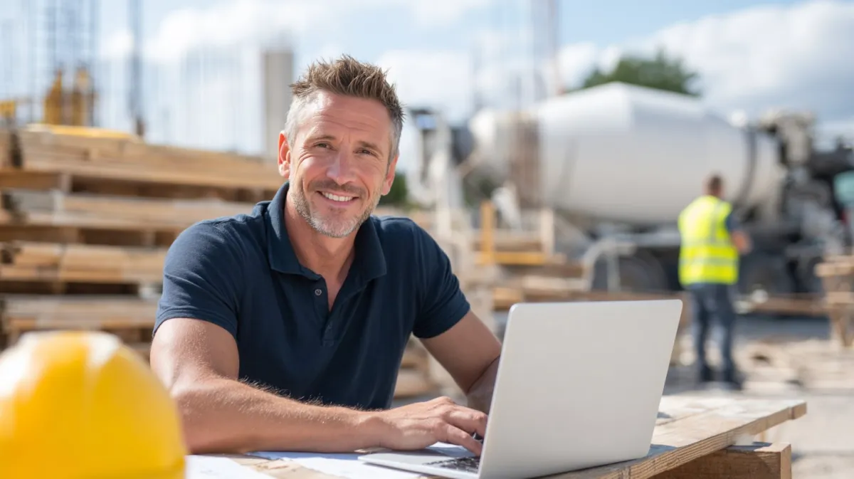 Artisan comparant les plateformes agréées de facturation électronique sur son laptop de chantier