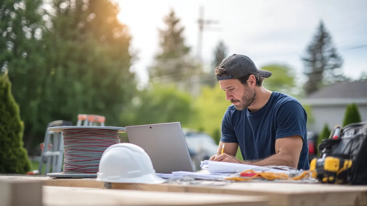 Mise en demeure facture impayée artisan — artisan BTP rédigeant un courrier de recouvrement