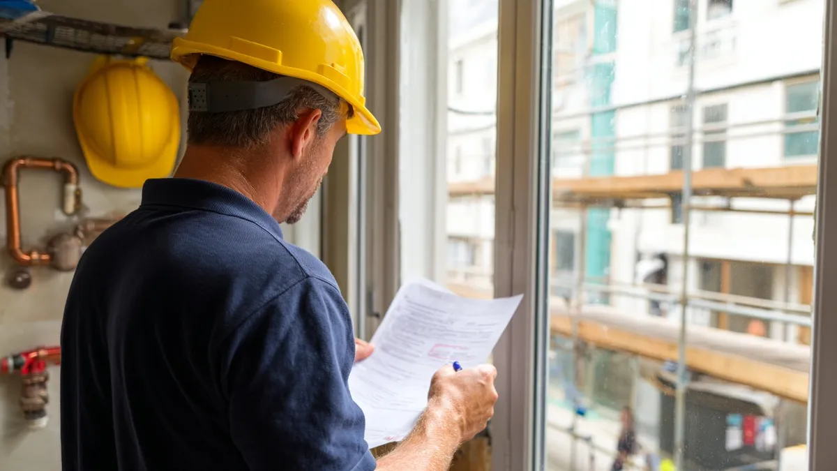 Artisan BTP examinant ses droits face aux retards de paiement