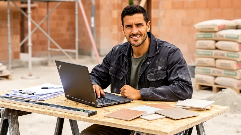 Artisan BTP sur un chantier — l'univers dans lequel Payflo est né