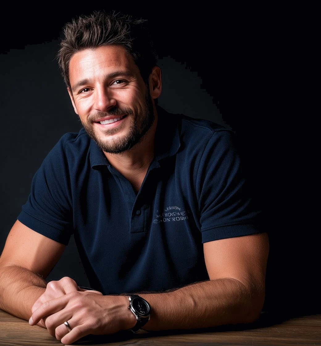 Artisan BTP souriant, utilisant Payflo