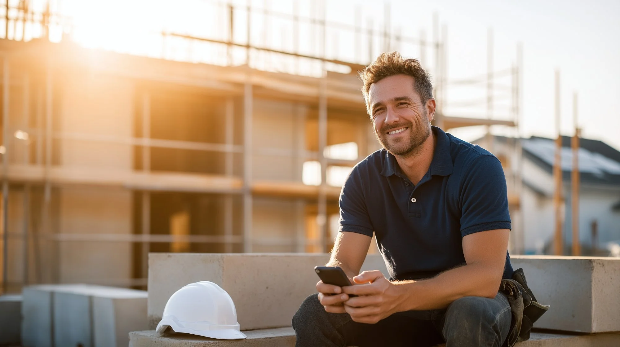 Artisan BTP sur un chantier — l'univers dans lequel Payflo est né